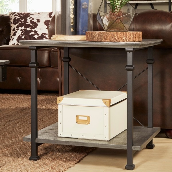 Myra Vintage Industrial Modern Rustic End Table by iNSPIRE Q Classic