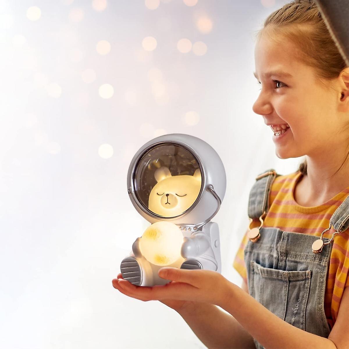 Cute Spaceman Led Night Light Nursery Astronaut Moon Lamps Galaxy Guardian Desktop Decoration Light Birthday Gift (space Bear)