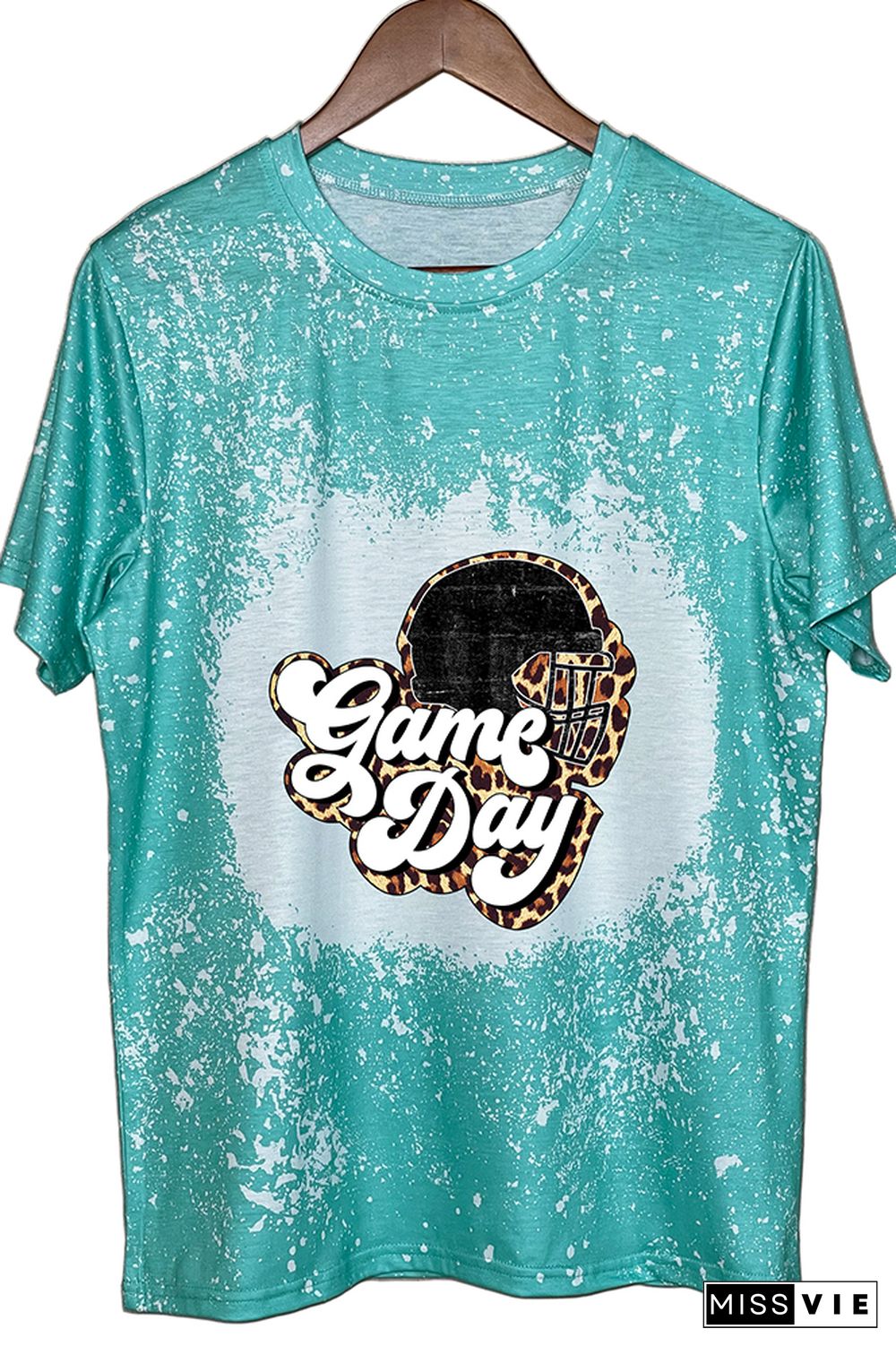 Game Day Helmet Leopard Graphic Tee Wholesale