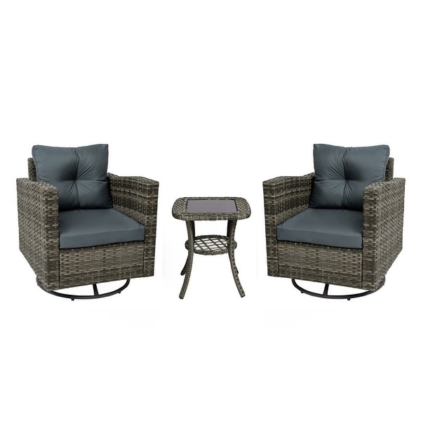 3 Pieces Outdoor Swivel Patio Furniture Set