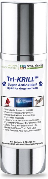 NWC Naturals Tri-Krill Antioxidant Dog and Cat Supplement， 4-oz bottle