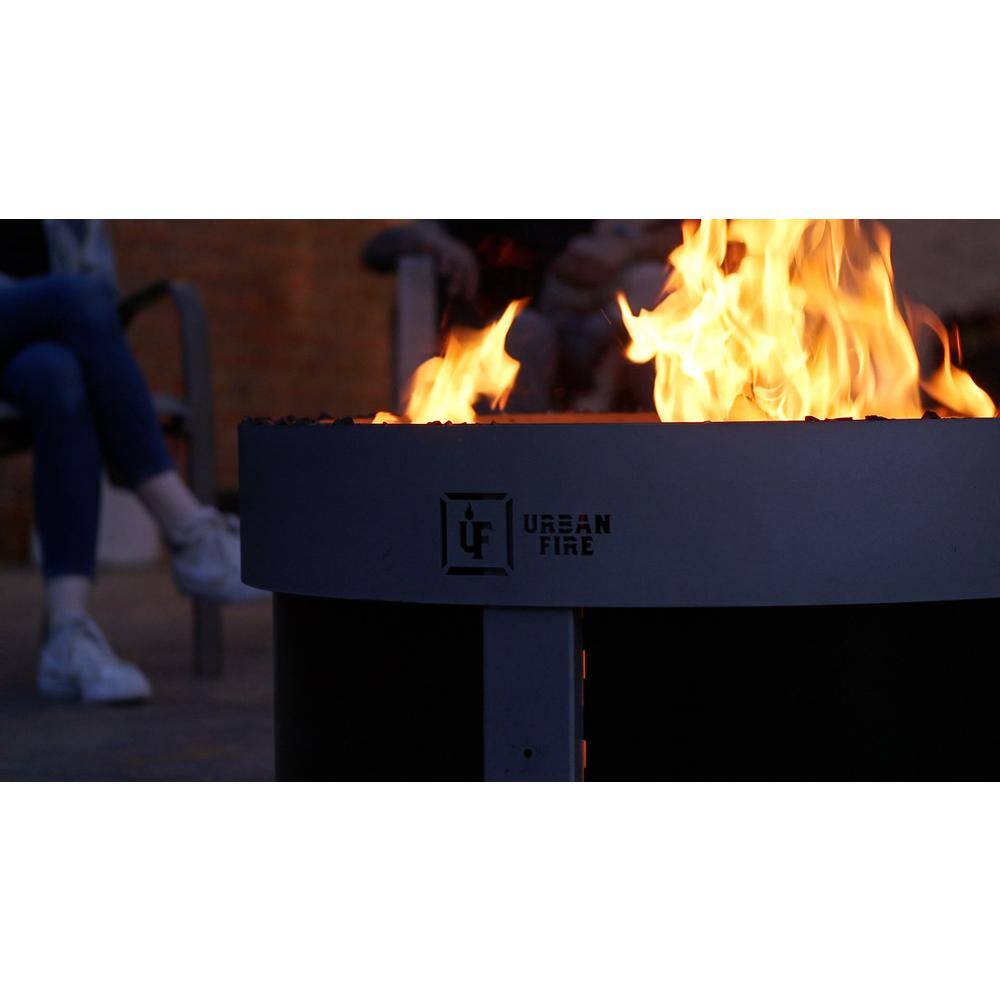 URBAN FIRE The Forge 16 in. H Diamond Edition Steel Fire Pit with Smokeless Technology FRG30-SB