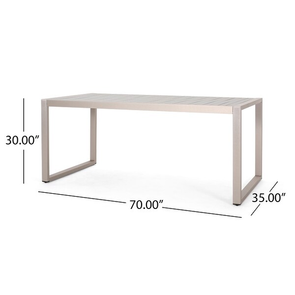 Navan Modern Aluminum Outdoor Dining Table by Christopher Knight Home