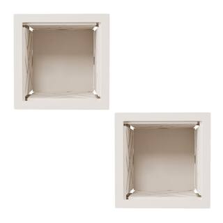 Pure Garden 14.75 in. x 14.75 in. Lattice Design White Plastic Planter Box (2-Pack) 50-LG50972