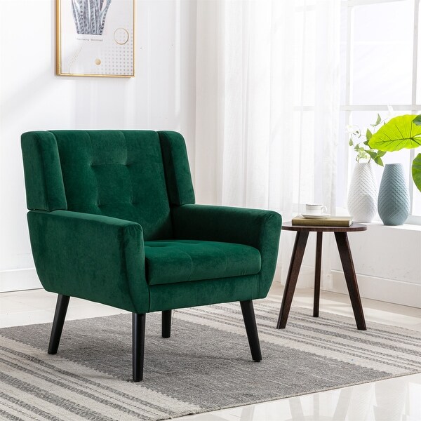 Velvet Upholstered Accent Chair Living Room Chair