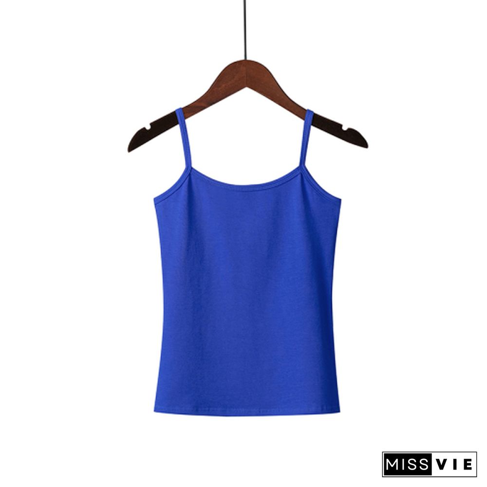 Xs 3Xl Spaghetti Strap Cami Women Fitness Cotton Tank Top Spring Summer Singlet Vest Stretch Undershirt Camisole Streetwear Tops