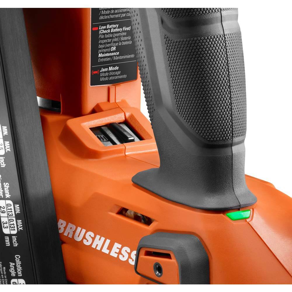 RIDGID 18V Brushless Cordless 30 3-12 in. Framing Nailer Kit w 4Ah MAX Output Battery Charger  Extended Capacity Magazine R09895B-AC9540-AC102EM30N