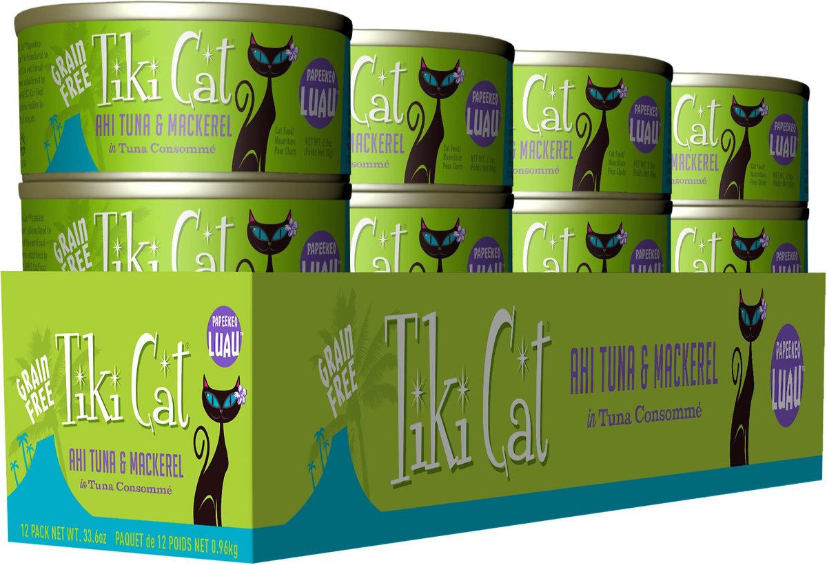 Tiki Cat Papeekeo Luau Ahi Tuna and Mackerel in Tuna Consomme Grain-Free Canned Cat Food