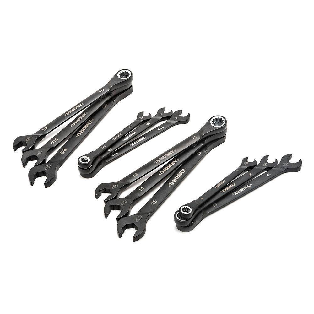 Husky 100-Position Double Ratcheting Wrench Set SAEMM (12-Piece) H100DRW12PCN