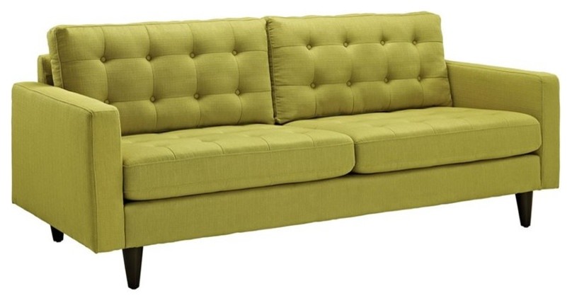 Modway Empress Modern Fabric 2 Piece Sofa Set in Wheatgrass Green   Midcentury   Living Room Furniture Sets   by Homesquare  Houzz