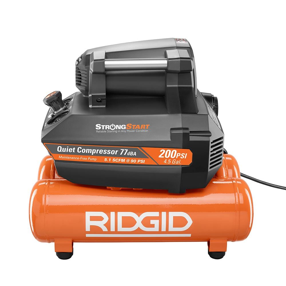 RIDGID 4.5 Gal. Portable Electric Quiet Air Compressor OF45200SS