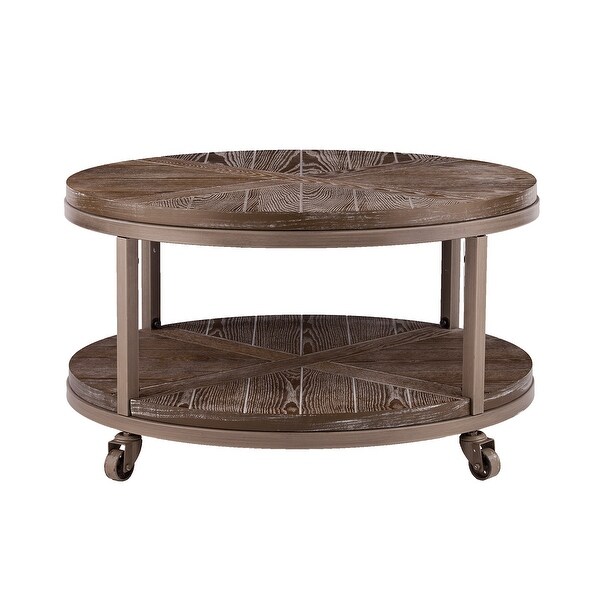 SEI Furniture Kenya Industrial Brown Wood Coffee Table