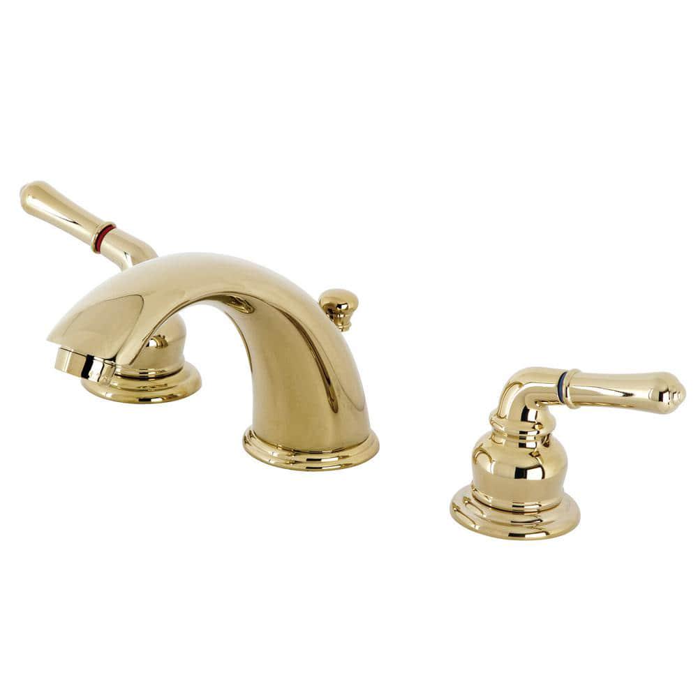 Kingston Brass Magellan 8 in Widespread 2Handle Bathroom Faucet in Polished Brass