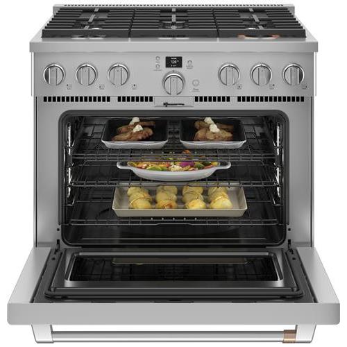 Caf¨¦ 36-inch Freestanding Dual-Fuel Range with 6 Burners C2Y366P2TS1