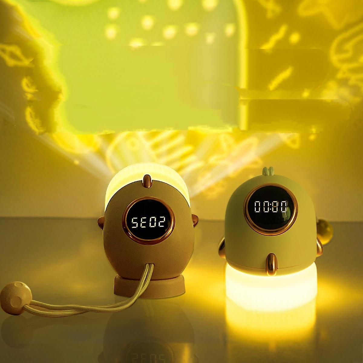 2pcs Space Capsule Star Light Projection Light Air Projection Lamp Bedside Lamp Clock Lamp