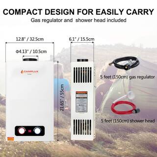 CAMPLUX ENJOY OUTDOOR LIFE Camplux Pro 10L 2.64 GPM Outdoor Portable Liquid Propane Gas Tankless Water Heater BD264-N1