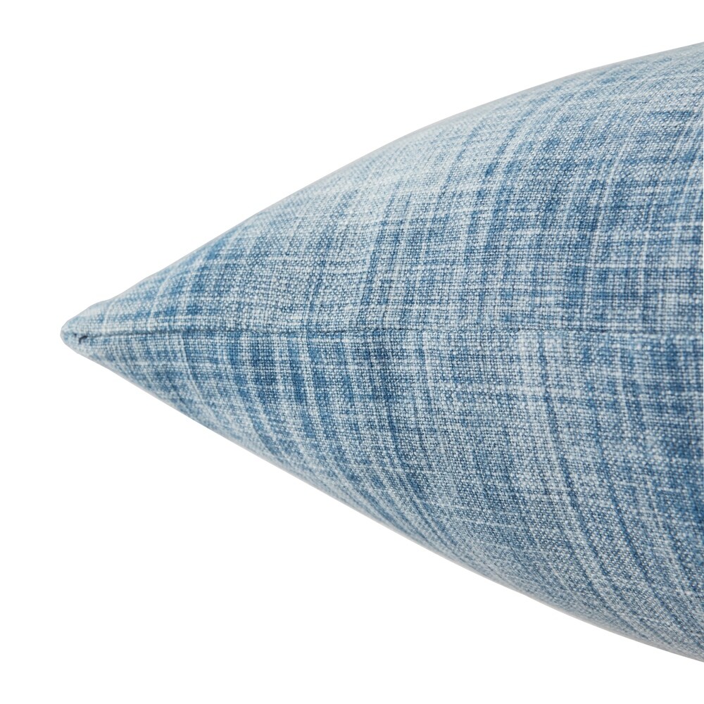 Tonquin Handmade Solid Blue/ White Down Throw Pillow