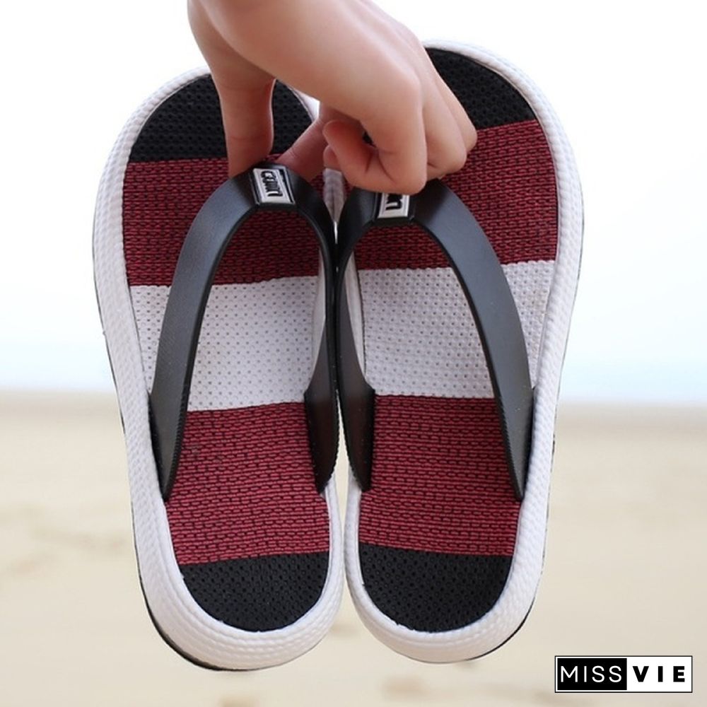 Women Fashion Outdoor Flip Flops Casual Beach Slippers Home Non-Slip Sandals Comfort Rainbow Slippers Plus Size 36-41