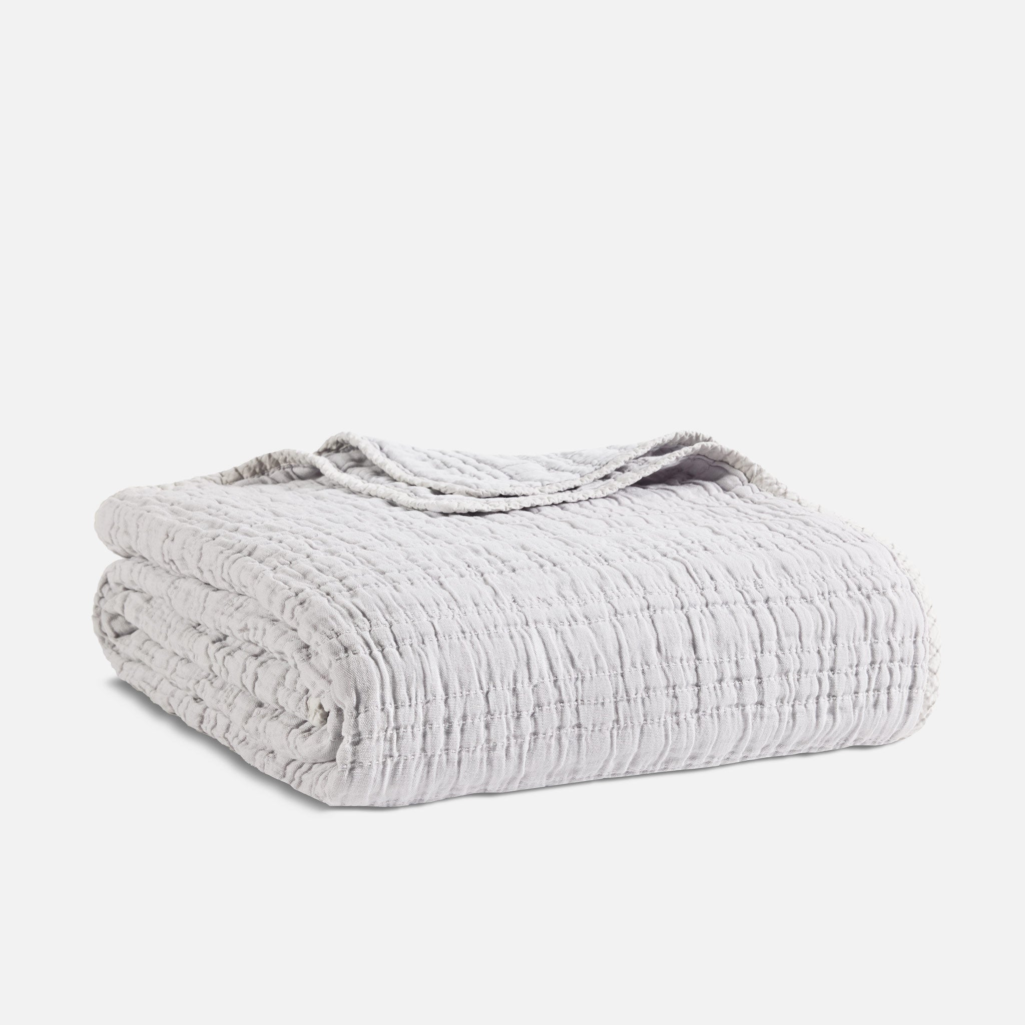 Textured Cotton-Linen Bed Blanket