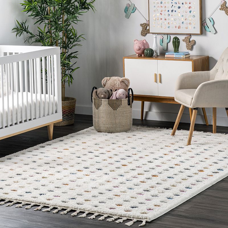 nuLoom Behati High-Low Polka Dot Tassel Area Rug