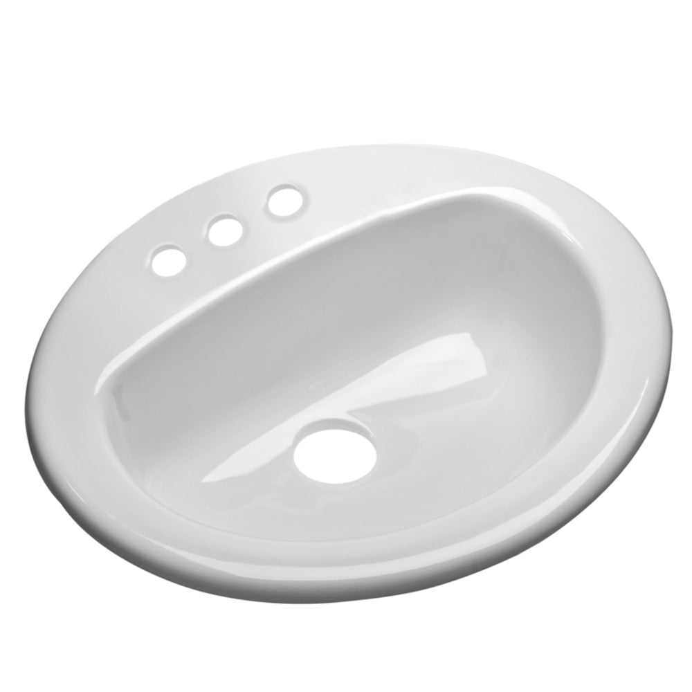 OVAL SELF RIM SINK WHT