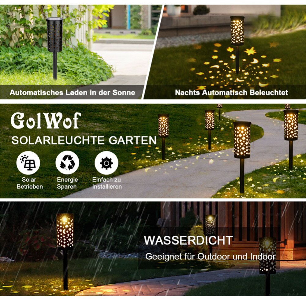 Star Moon Solar LED Iron Art Lantern Light Garden Yard Outdoor Path Hanging Sidewalk Courtyard Decor Lawn Lamp