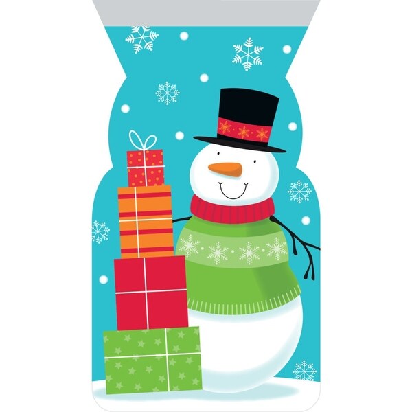 Snowman with Presents Stack Christmas Party Favor Bags