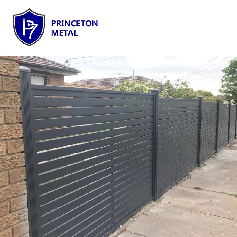 Factory direct supply high quality anti climb privacy aluminum horizontal slat fence