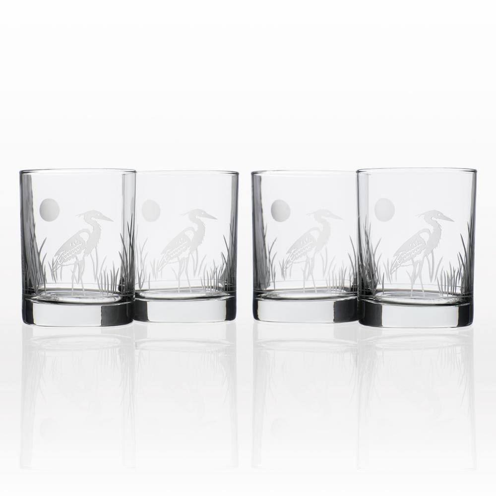 Rolf Glass Heron 13 oz. Double Old Fashioned Glass (Set of 4) 219004-S4