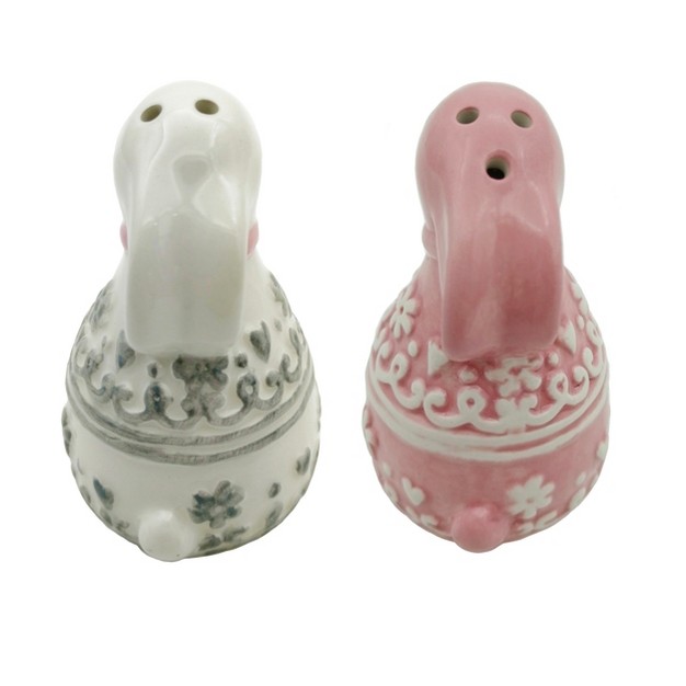 Transpac Green And Pink Easter Bunny Salt And Pepper Shaker Set Of 2