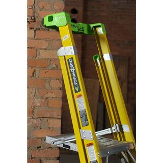 Louisville Ladder Cross Pinnacle 4 ft. Fiberglass Leaning Platform Step Ladder 10.42 ft. Reach 375 lb. Load Capacity IAA FCP1404HD