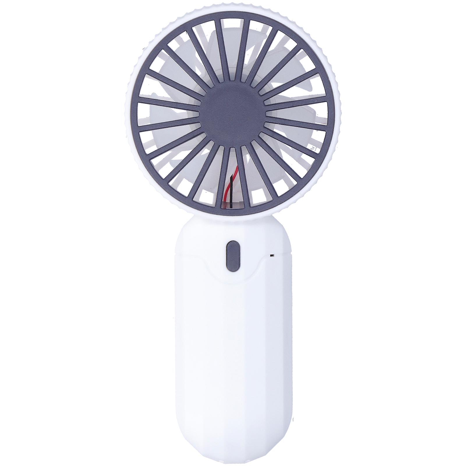 Mini Handheld Fan 3 Speed Adjustment USB Powered for Home Outdoor Travel Picnic White