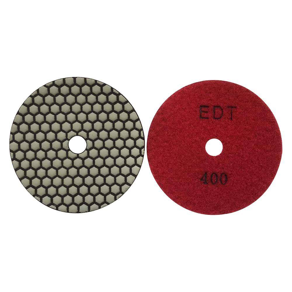 EDiamondTools 4 in. High Performance StoneConcrete Polishing Pads 5 Pad Set Wet or Dry #50 to #800 Grit RDU451248_THD