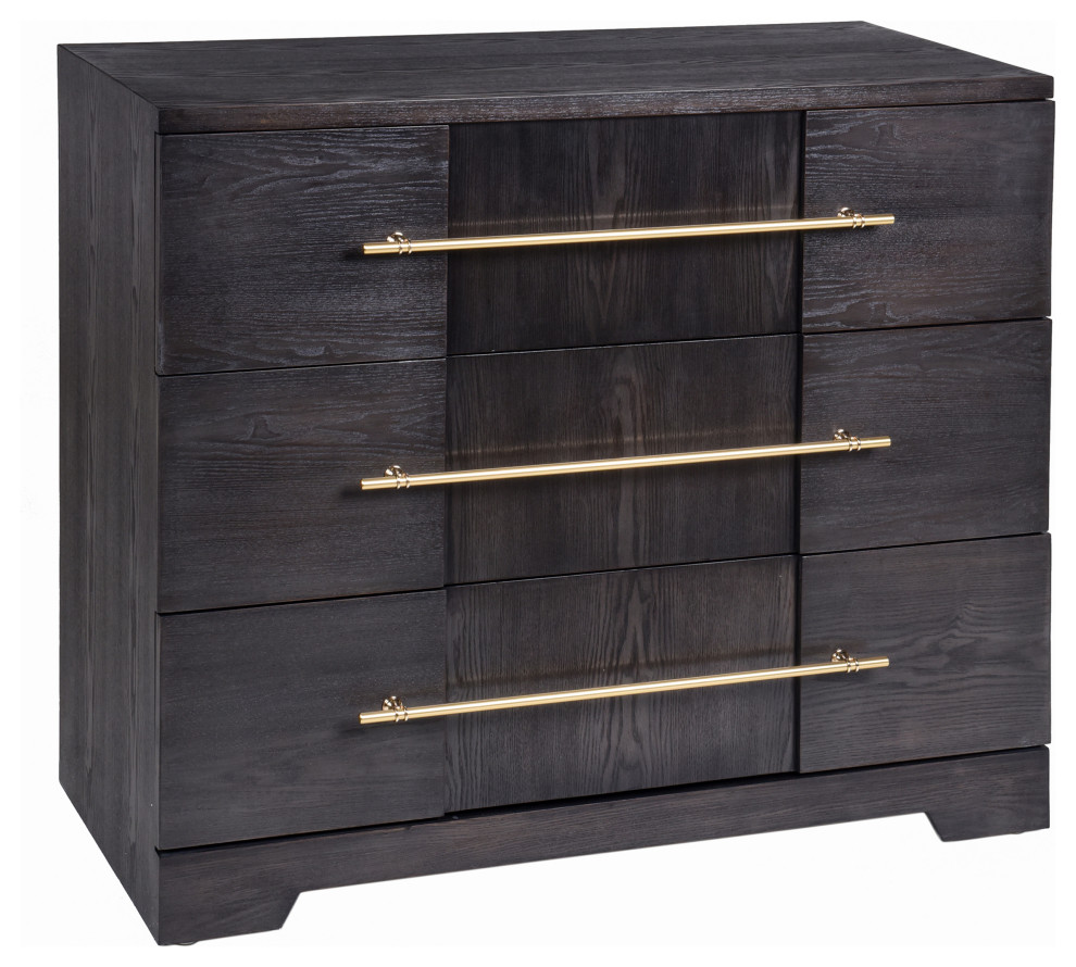 Dann Foley 3 Drawer Wooden Lifestyle Chest Dark Gray Finish   Transitional   Accent Chests And Cabinets   by StyleCraft  Houzz