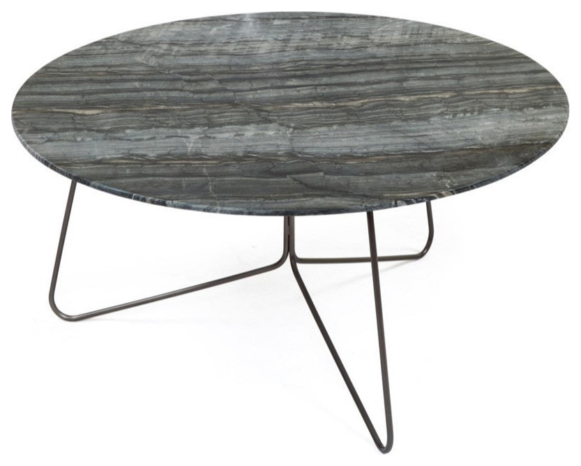 Rosabel Coffee Table  Ancient Black Marble Top and Polished Stainless Steel   Farmhouse   Coffee Tables   by Rustic Home Furniture Deco  Houzz