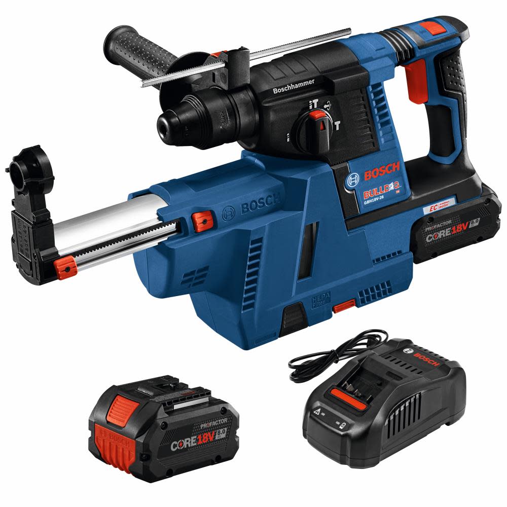 Bosch 18V SDS plus Bulldog 1 Rotary Hammer Kit with Dust Collection Attachment ;