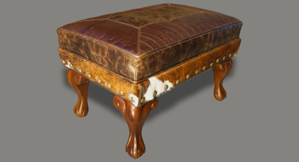 quotSanta Fe quotSmall Ottoman   Traditional   Footstools And Ottomans   by Great Blue Heron Furniture  Houzz