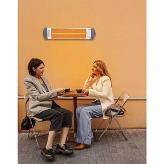 Econat C-15 Electric Infrared Heater with Thermostat for Outdoor and Indoor Use 1500-Watt IP44 Silver Color C-15