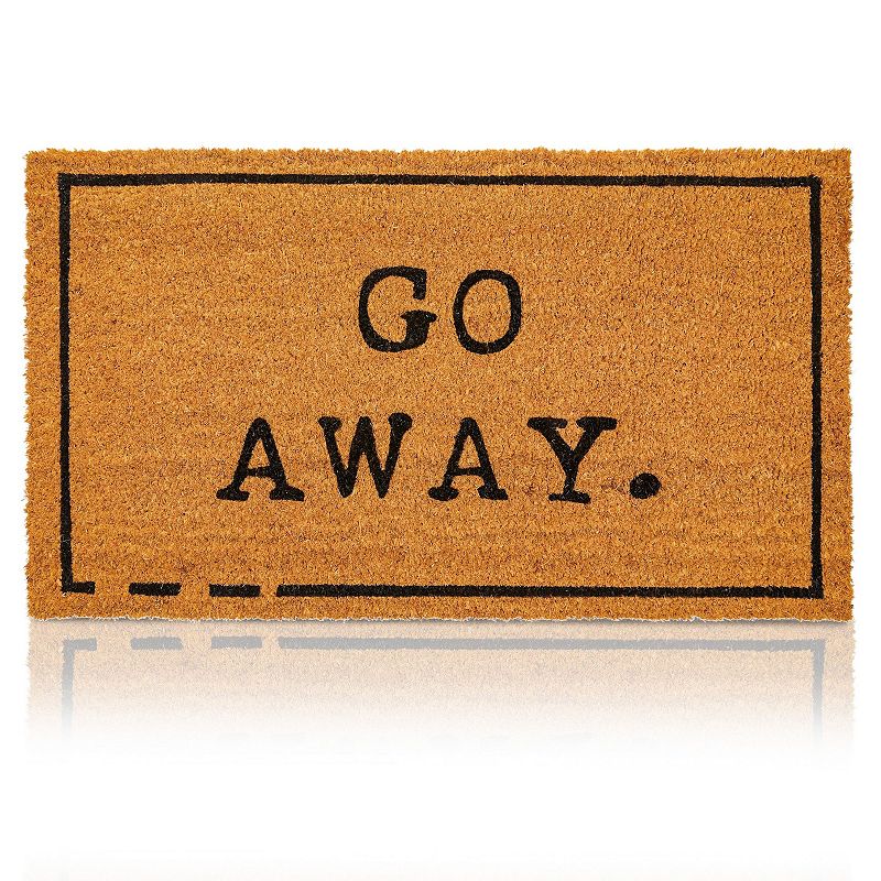 Go Away Doormat， Funny Front Door Welcome Mat for Porch or Patio， Natural Coco Coir (17 x 30 In)