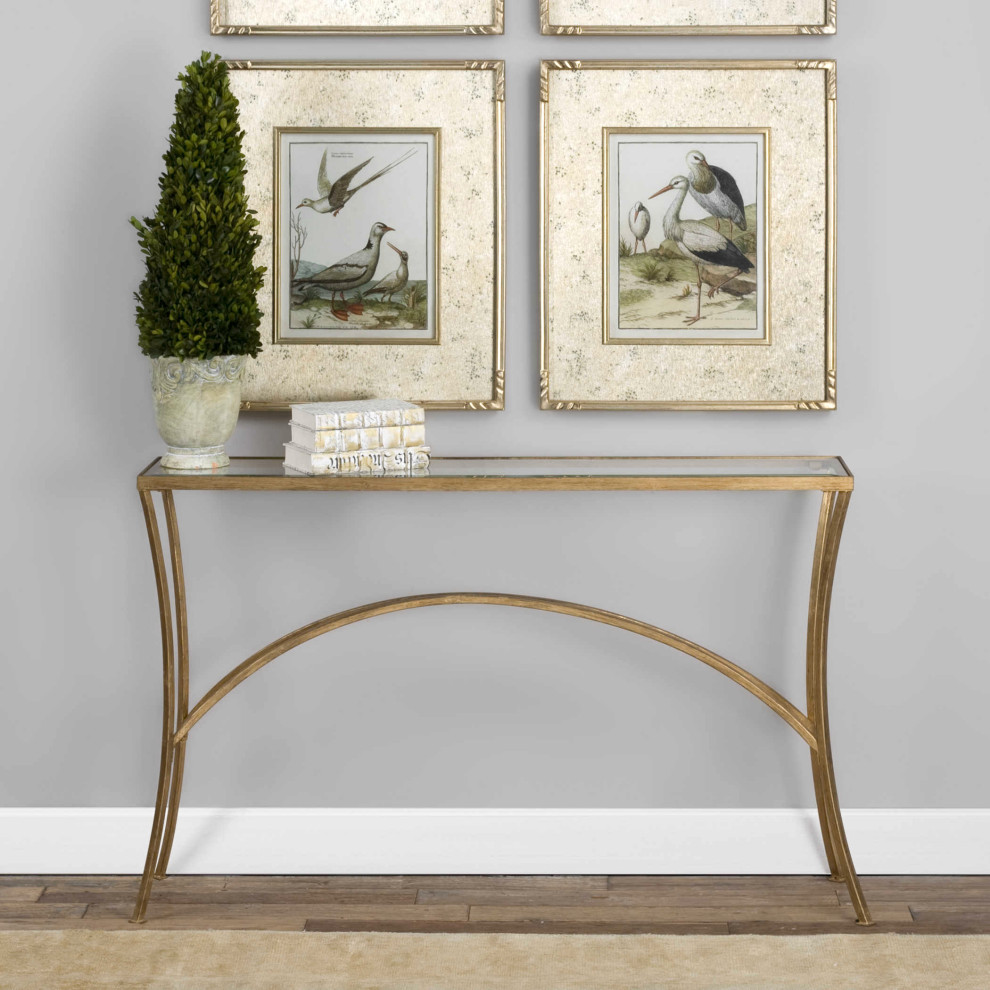 Uttermost 24640 Alayna Gold Console Table   Contemporary   Console Tables   by Lighting World Decorators  Houzz