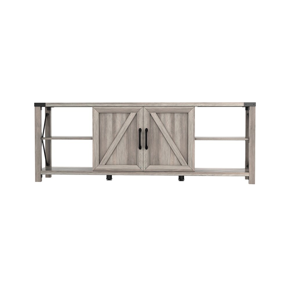 Modern Farmhouse Metal X Wood TV Stand for TVs up to 70\