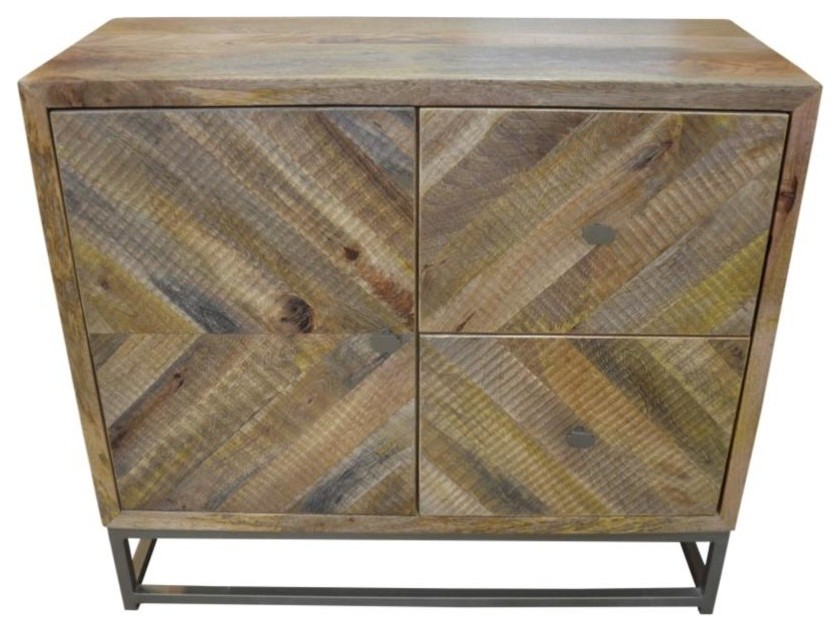 Maddy Go Anywhere Cabinet on a Brass Colored Iron Frame   Industrial   Accent Chests And Cabinets   by Moti  Houzz