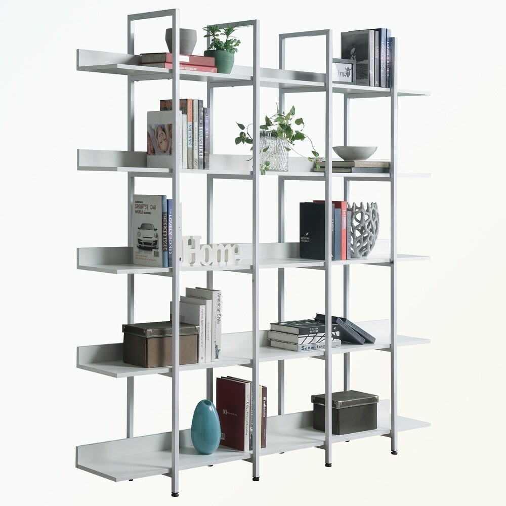 5 Tier Bookcase with Metal Frame  MDF Board
