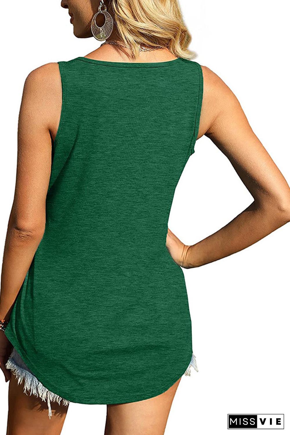 Plain Square Neck Jersey Tank Top