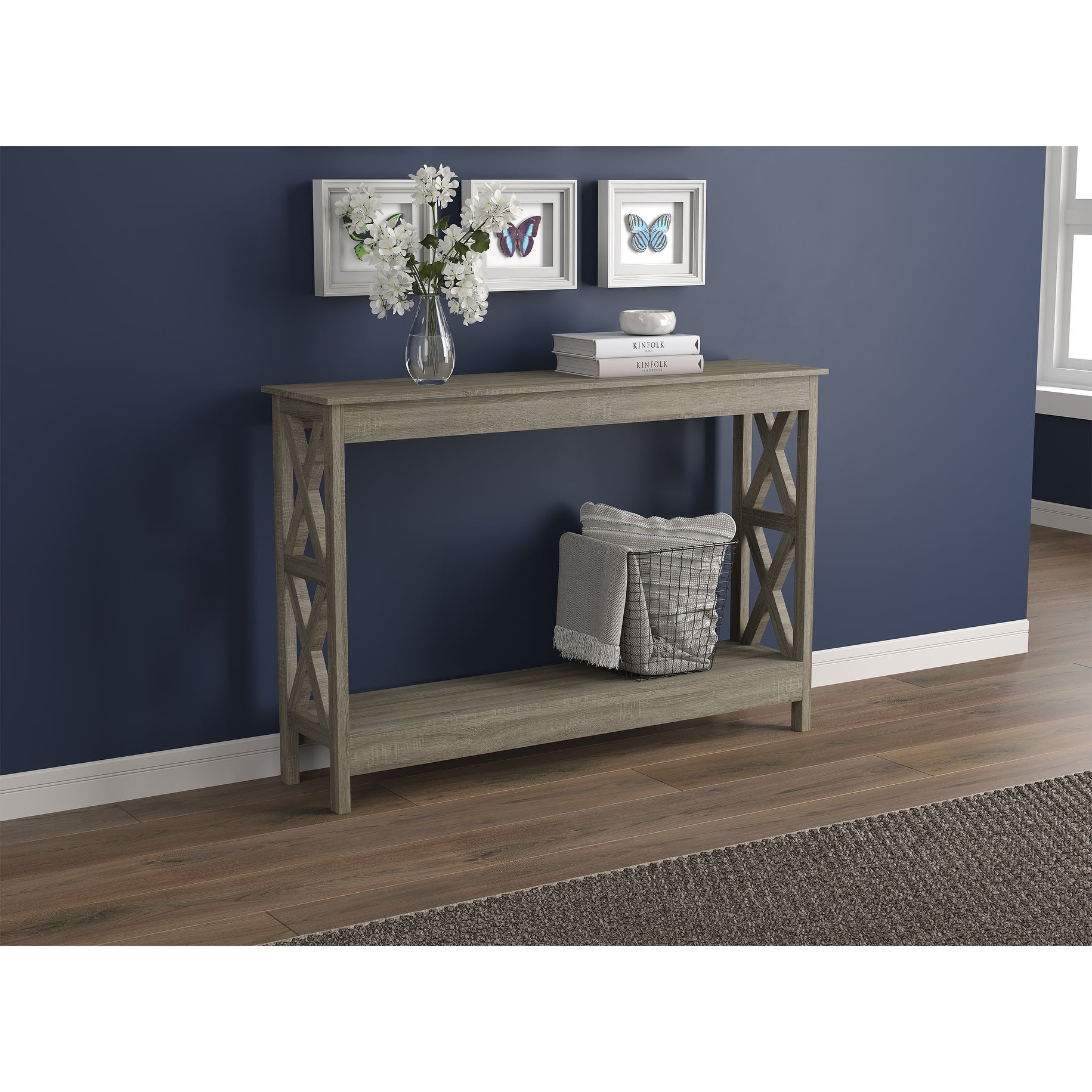 Console Table 47.25L Dark Taupe 1 Shelf - 47.25' x 12' x 32'