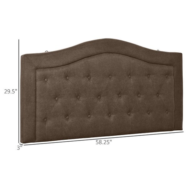 HOMCOM Upholstered Headboard， Button Tufted Bedhead Board， Home Bedroom Decoration for Full-Sized Beds - - 35386447