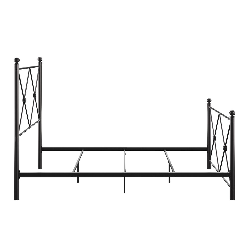 Aniket Metal Bed with Nightstands Set by iNSPIRE Q Classic