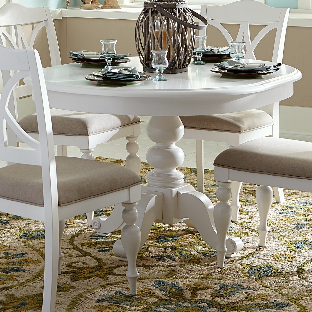 Summer House Oyster White Round Pedestal Table