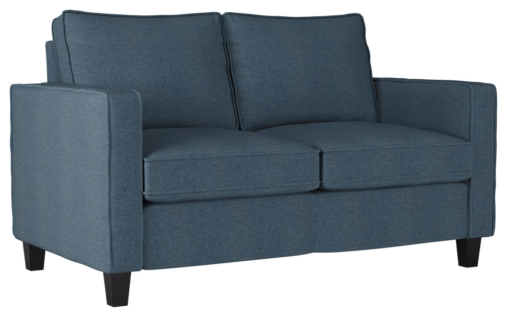 Georgia Linen Like Fabric Contemporary 2 Seater Loveseat Sofa   Transitional   Loveseats   by CorLiving Distribution LLC  Houzz