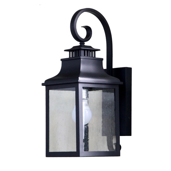 Morgan 1 Light Exterior Wall Lamp in Black Finish - Black Finish Shopping - The Best Deals on Outdoor Wall Lanterns | 36512435